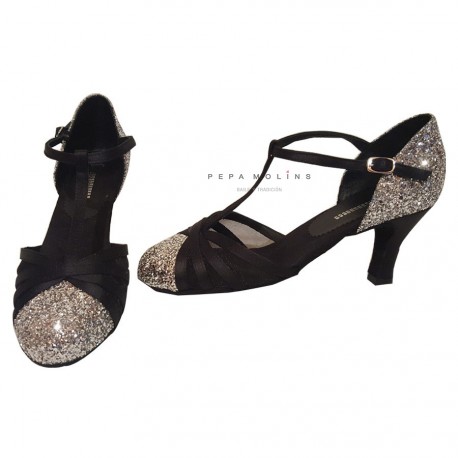 Zapato Cerrado Raso Plata BP4739