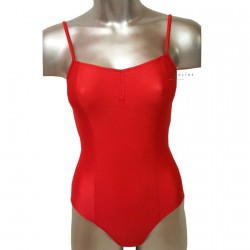 Red thin strap lycra jersey