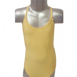 Yellow basic lycra jersey with square back