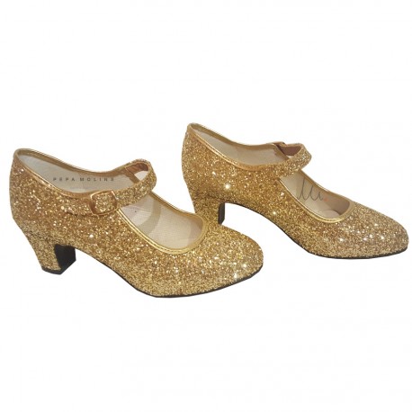 Shoe fair glitter gold O80