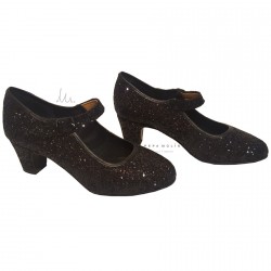 Shoe fair glitter black O80