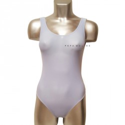 Maillot celeste de lycra Meryl con manga de tirante