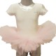 White and pink tutú of ballet lycra with short sleeve