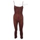 Long jumpsuit with narrow straps