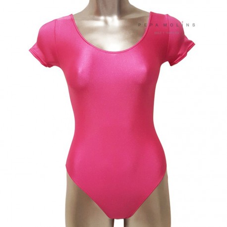 Maillot básico rosa MC lycra