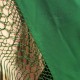 Green polyamide shawl with long fringe