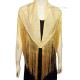 Ocher yellow shawl with long fringe