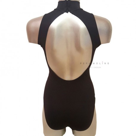 Halter neck jersey with opening