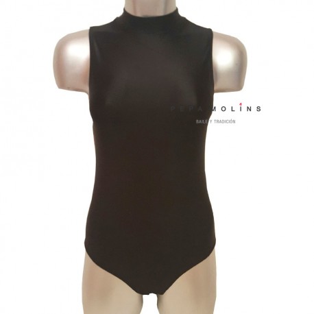 Maillot de lycra con cuello halter largo