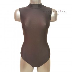 Maillot de lycra con cuello halter largo