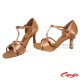 Open shoe ballroom dancing with strip instep champagne satin