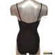 Maillot negro lycra con frunce delantero y trasero