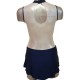 Maillot patinaje azul con falda y cuello alto