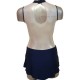 Maillot blue skating with skirt and high neck