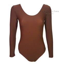 Basic lycra long sleeve brown jersey